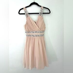 City Studio short Dress bling sz 5 blush